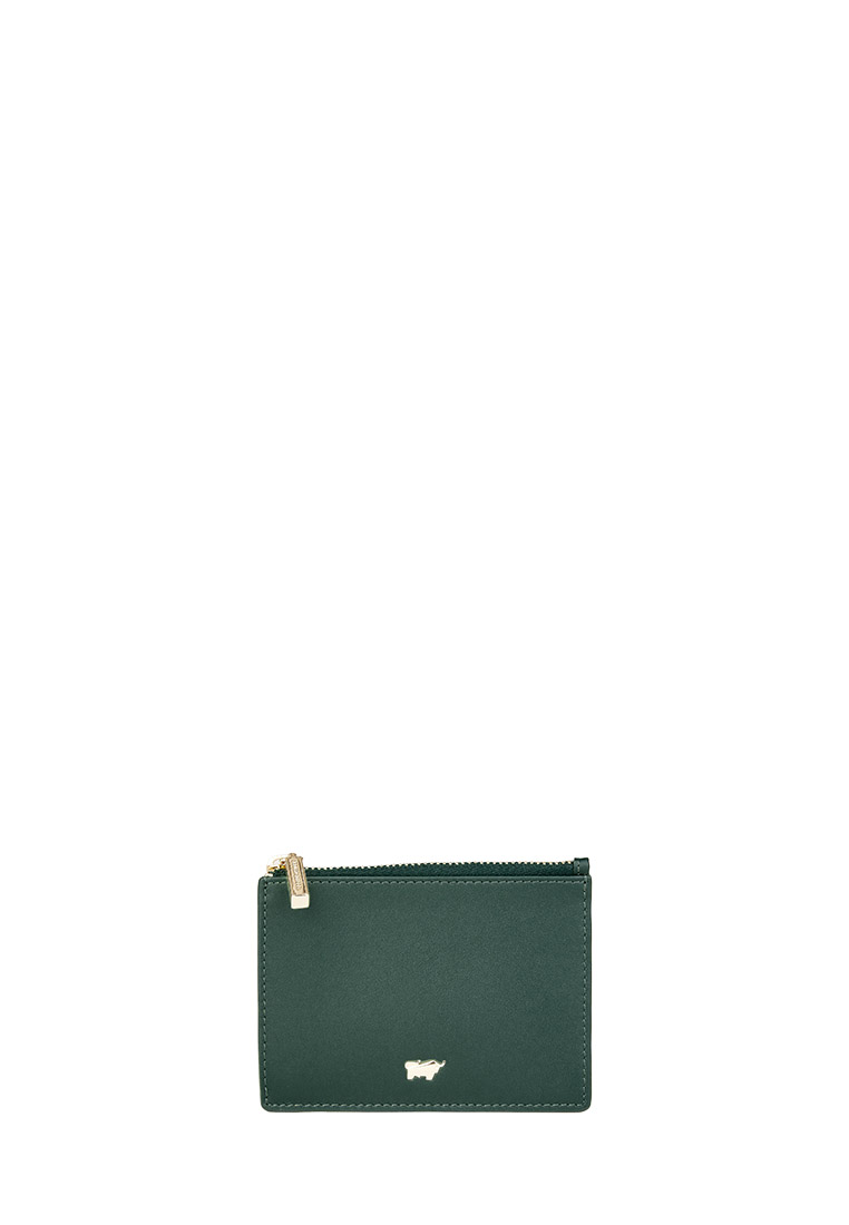 Braun Buffel Ville Coin Holder With External Card Slots In Evergreen