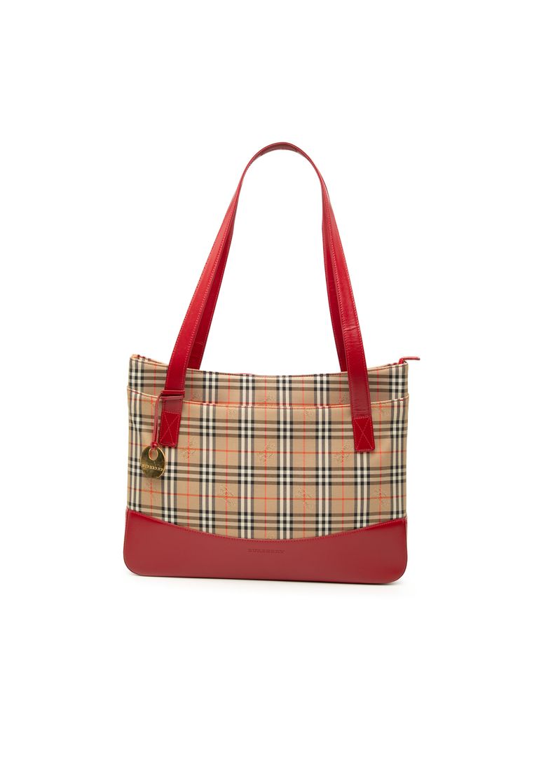 Burberry Pre-Loved Burberry Haymarket Check Canvas Tote