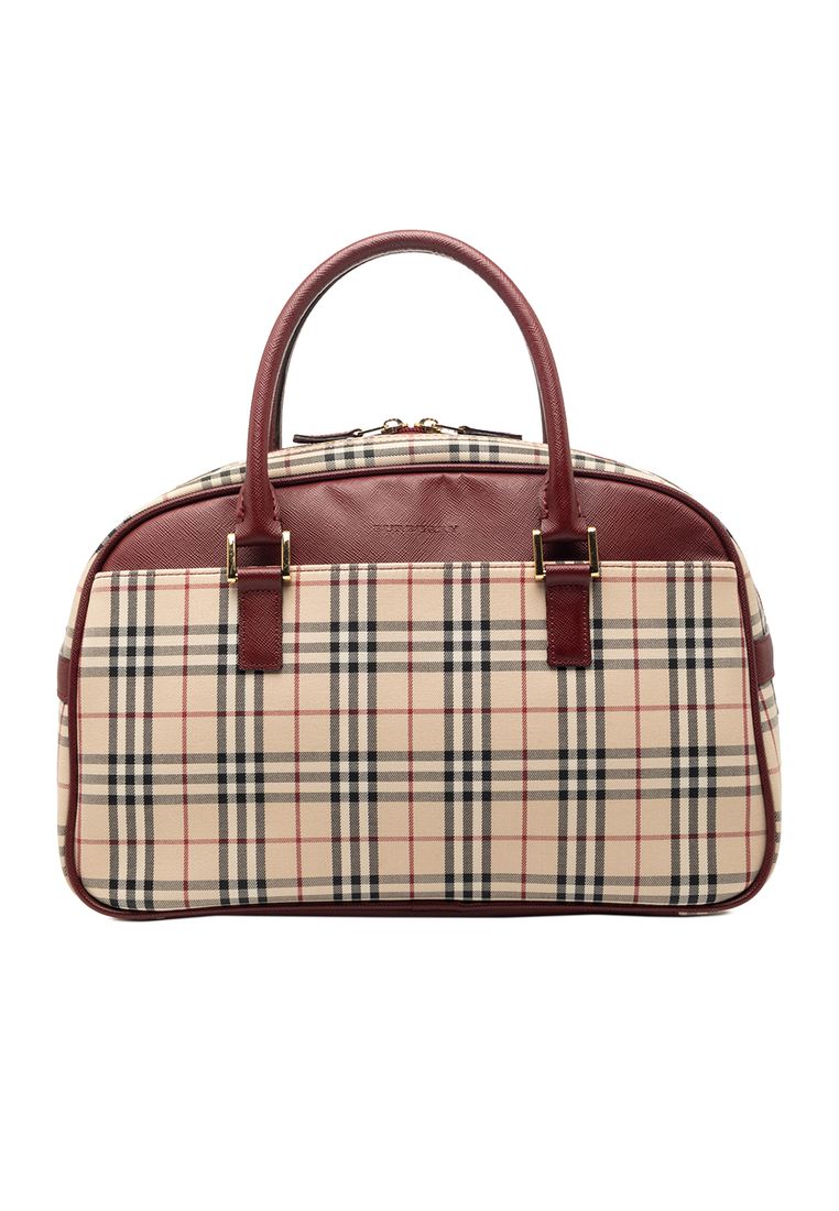 BURBERRY Pre-Loved Burberry House Check Canvas Handbag
