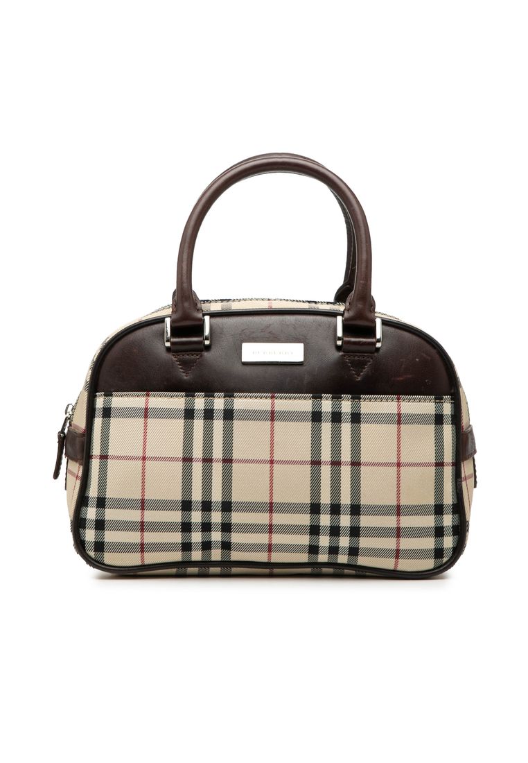 BURBERRY Pre-Loved Burberry House Check Canvas Handbag