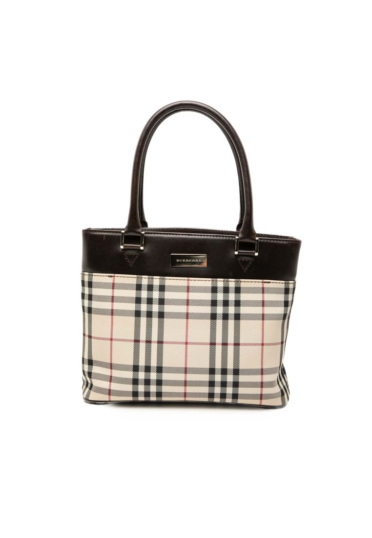 BURBERRY Pre-Loved Burberry House Check Canvas Tote