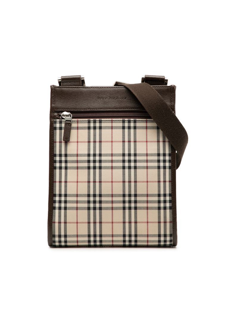 BURBERRY Pre-Loved Burberry House Check Canvas Crossbody