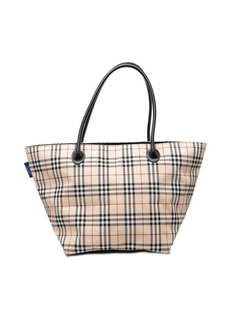 BURBERRY Pre-Loved Burberry House Check Canvas Tote