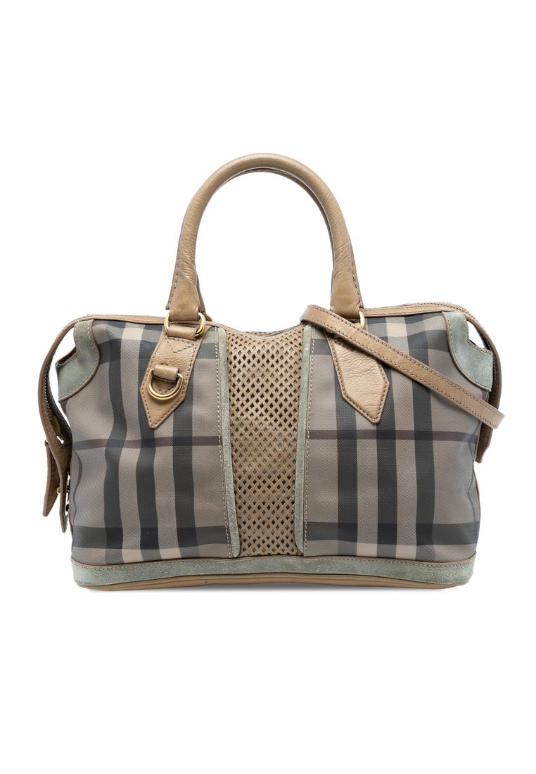 BURBERRY Pre-Loved Burberry House Check Canvas Satchel
