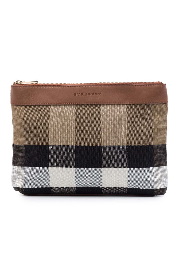 Burberry Pre-Loved Burberry Mega Check Canvas Clutch