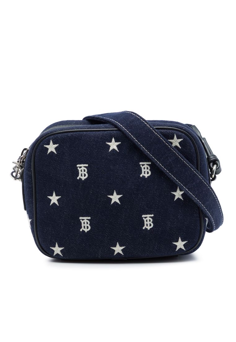 BURBERRY Pre-Loved Burberry Denim Tb Logo Kids Star Camera Bag