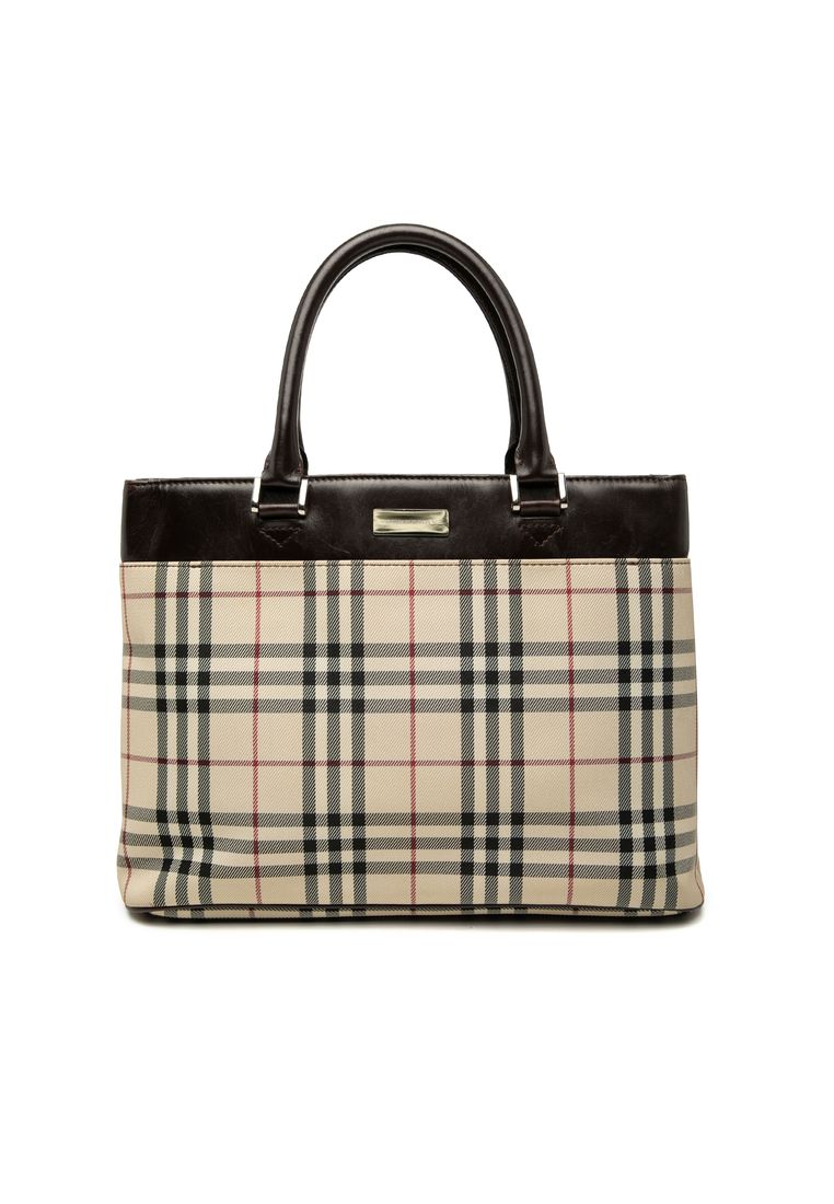 BURBERRY Pre-Loved Burberry House Check Canvas Tote