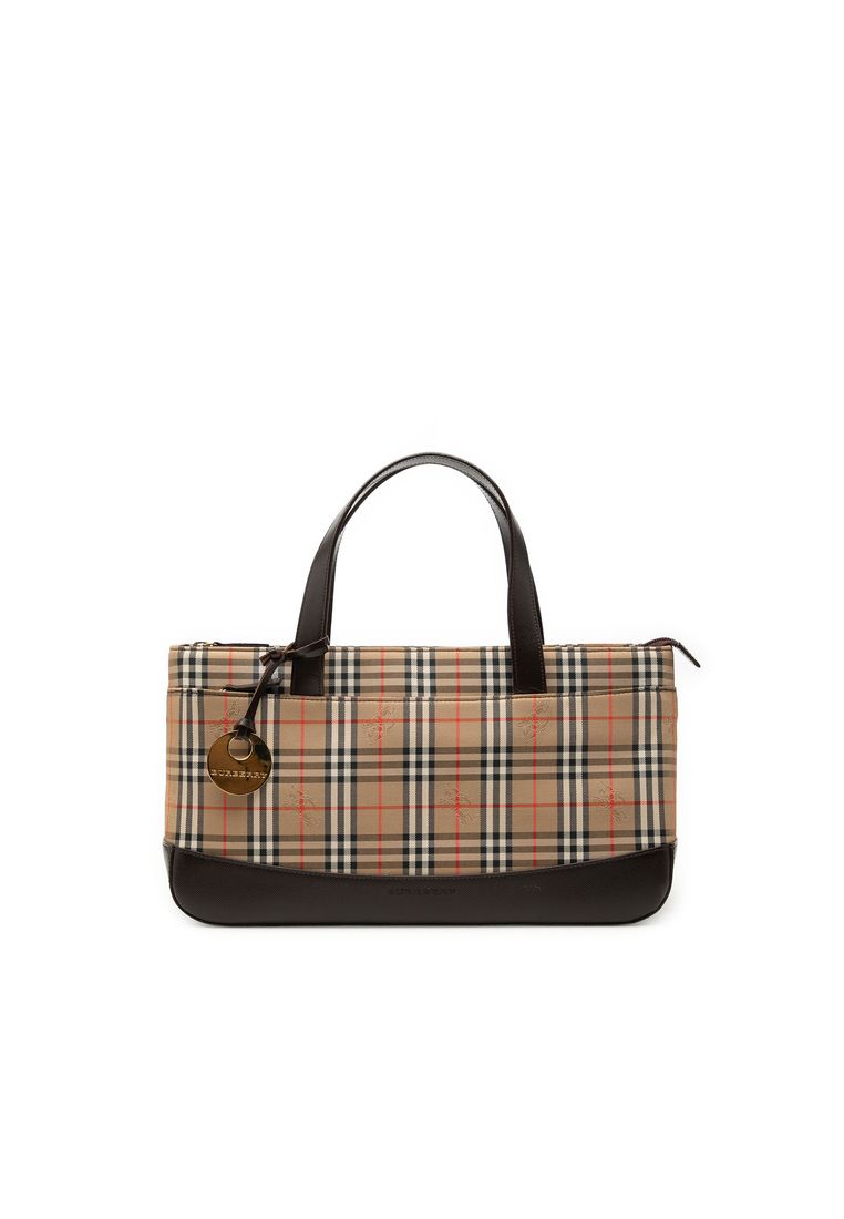 Burberry Pre-Loved Burberry Haymarket Check Canvas Handbag