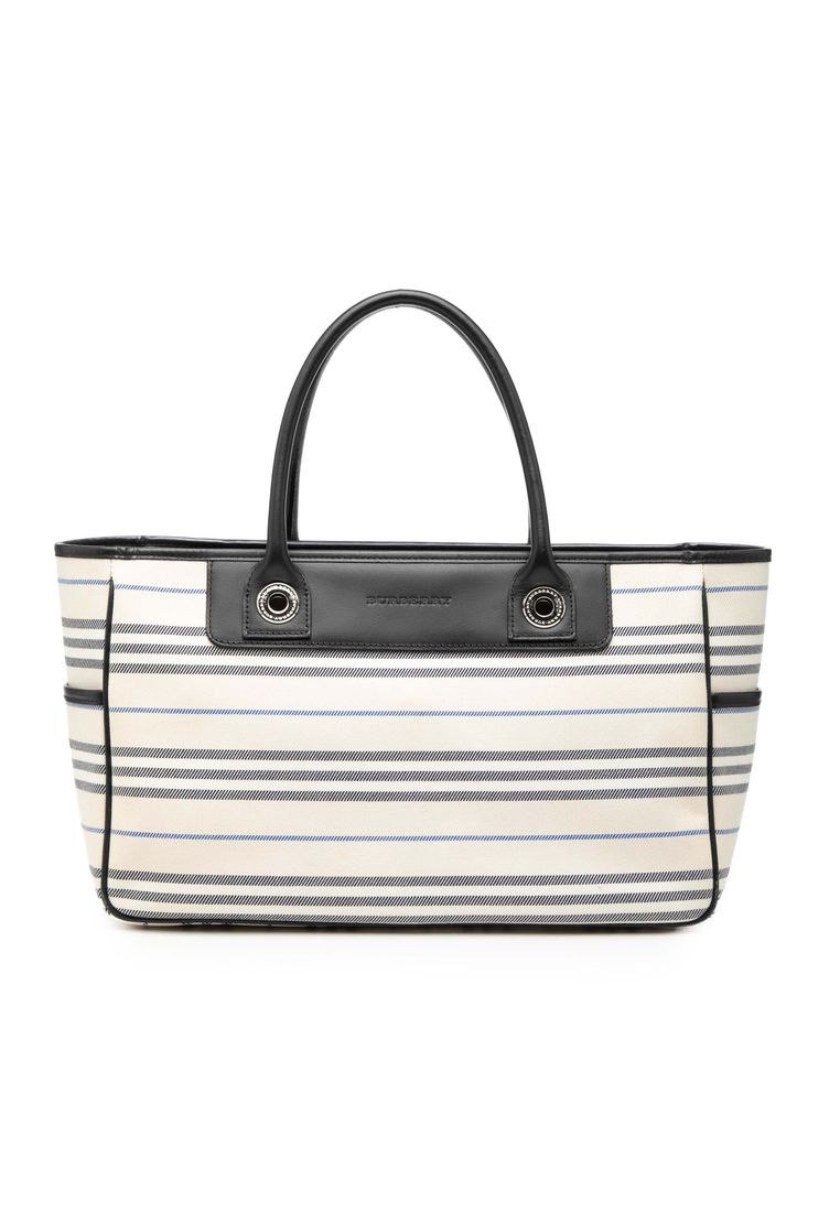 BURBERRY Pre-Loved Burberry Striped Canvas Handbag