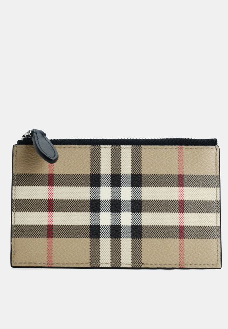 Burberry Check Zip Card Case