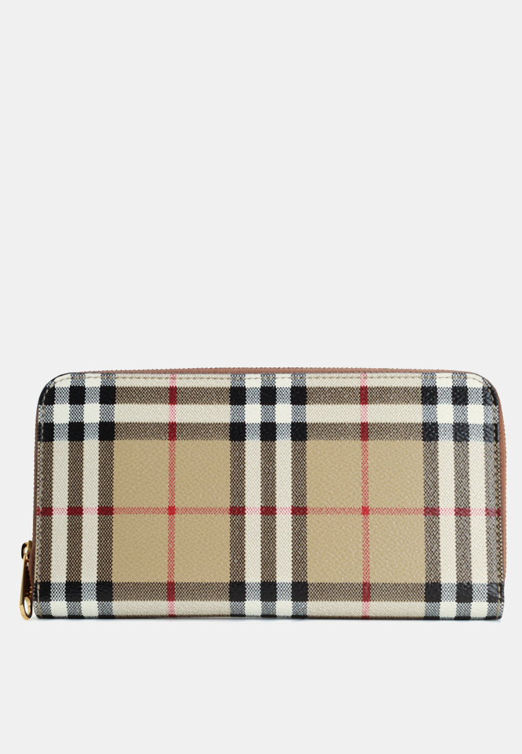 Burberry Check Long Zip-Around Wallet