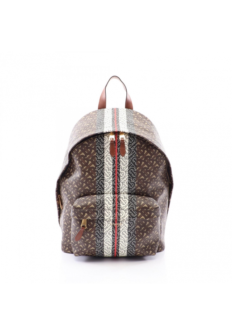 Burberry Pre-Loved Burberry TB monogram Backpack rucksack PVC leather beige multicolor