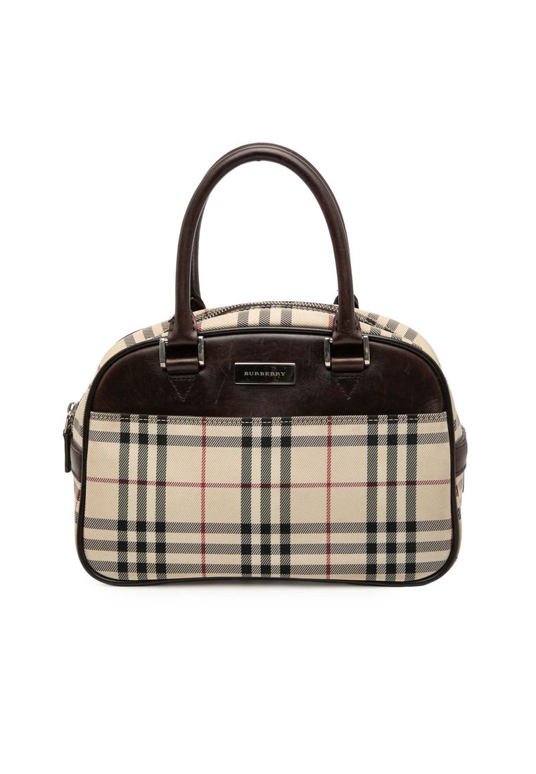 BURBERRY Pre-Loved Burberry House Check Canvas Handbag