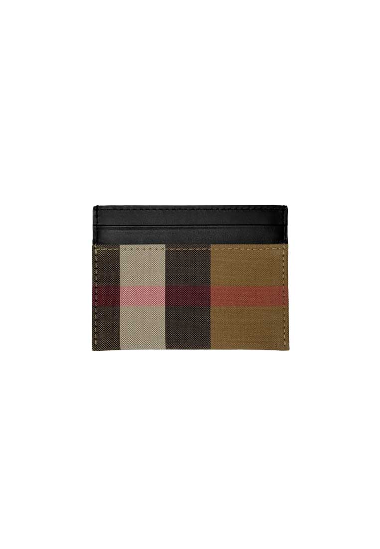 BURBERRY Sandon Check Canvas Card Case Taupe Brown 80846451