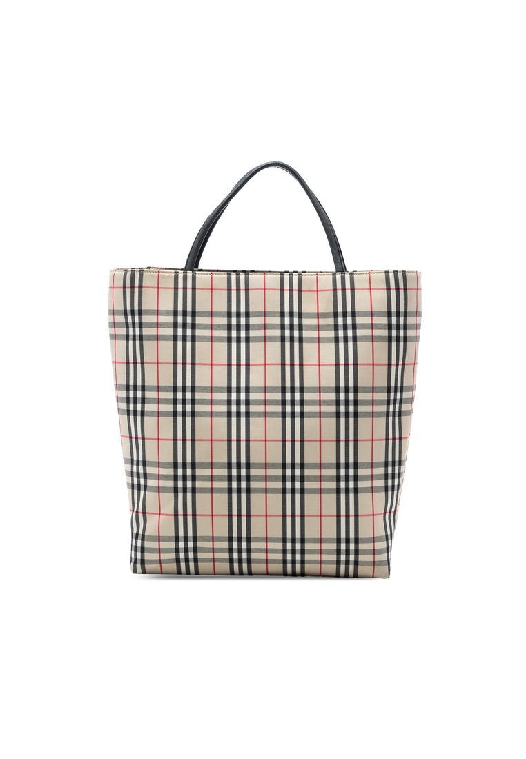 BURBERRY Pre-Loved Burberry House Check Canvas Tote