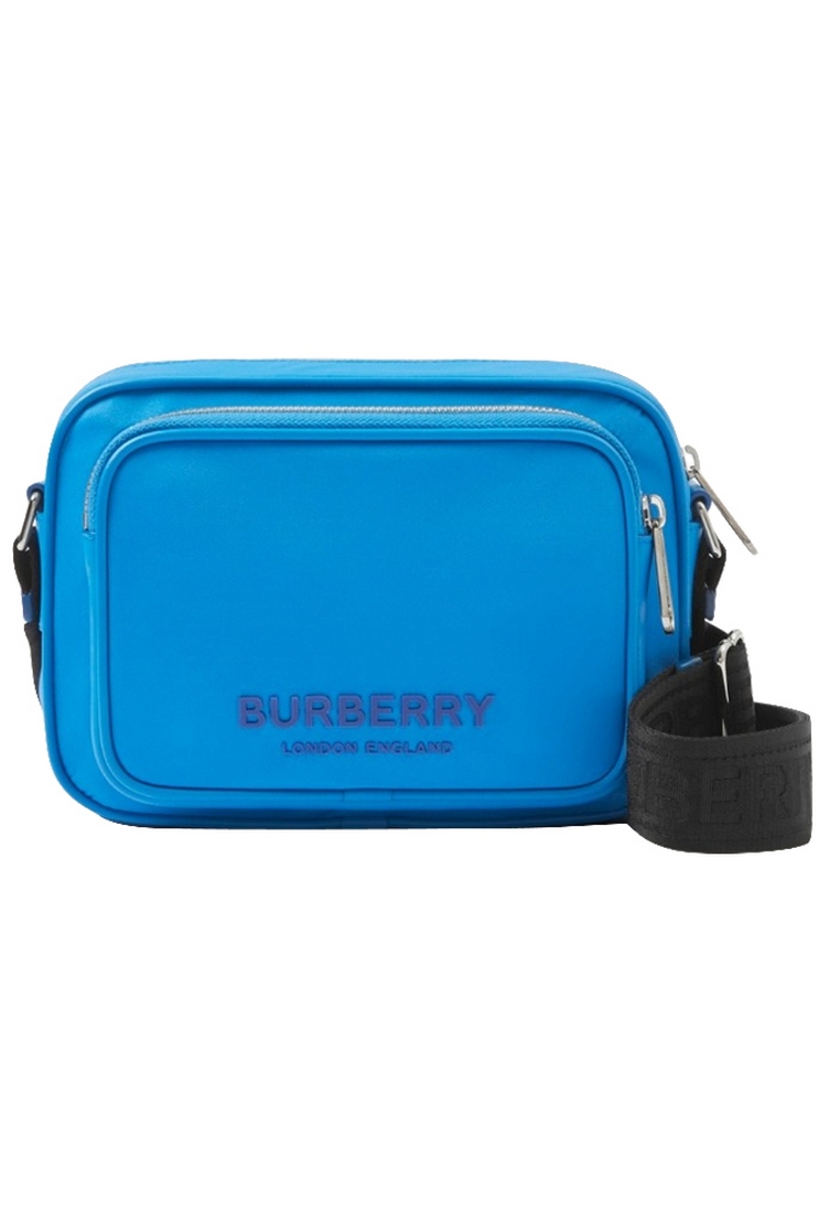 BURBERRY ECONYL Nylon Logo Print Paddy Crossbody Bag in Bright Cerulean Blue