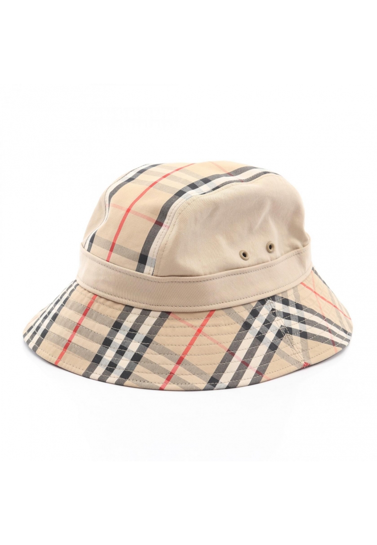 BURBERRY Pre-Loved Burberry vintage check bucket hat cotton beige multicolor