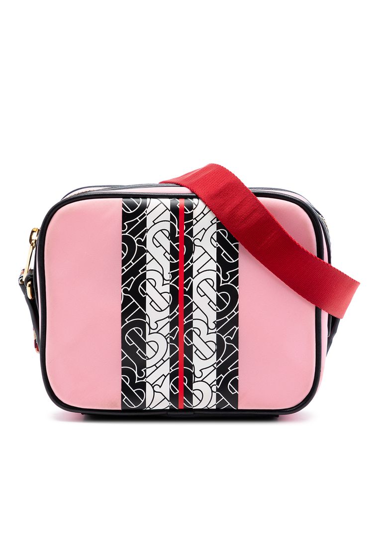 BURBERRY Pre-Loved Burberry Tb Monogram Nylon Stripe Kids Camera Bag