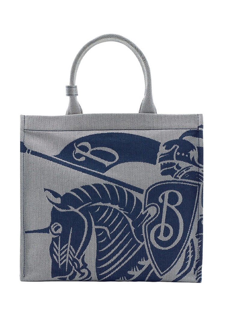 BURBERRY Small Horse Rider Tote Bag in Knight Blue