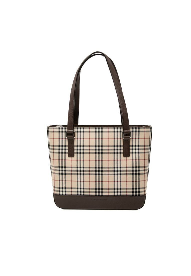 BURBERRY Pre-Loved Burberry House Check Canvas Tote