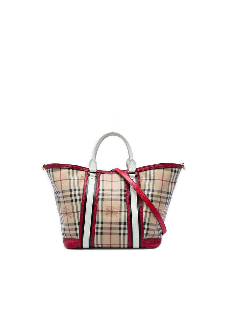 Burberry Pre-Loved Burberry Medium Haymarket Check Coated Canvas Jameson Tote