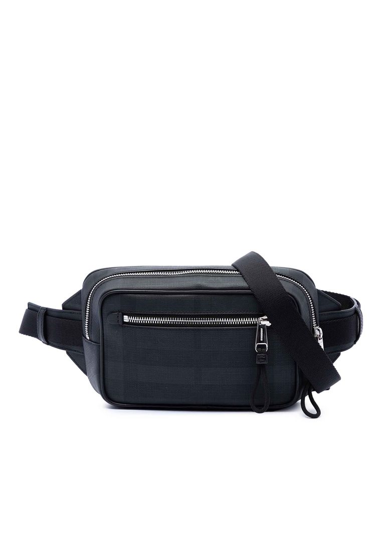 BURBERRY Pre-Loved Burberry London Check Coated Canvas Belt Bag