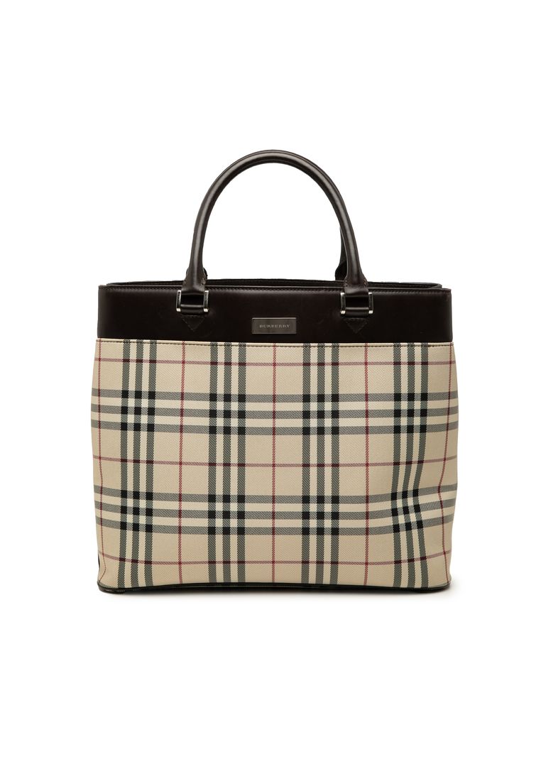 BURBERRY Pre-Loved Burberry House Check Canvas Tote