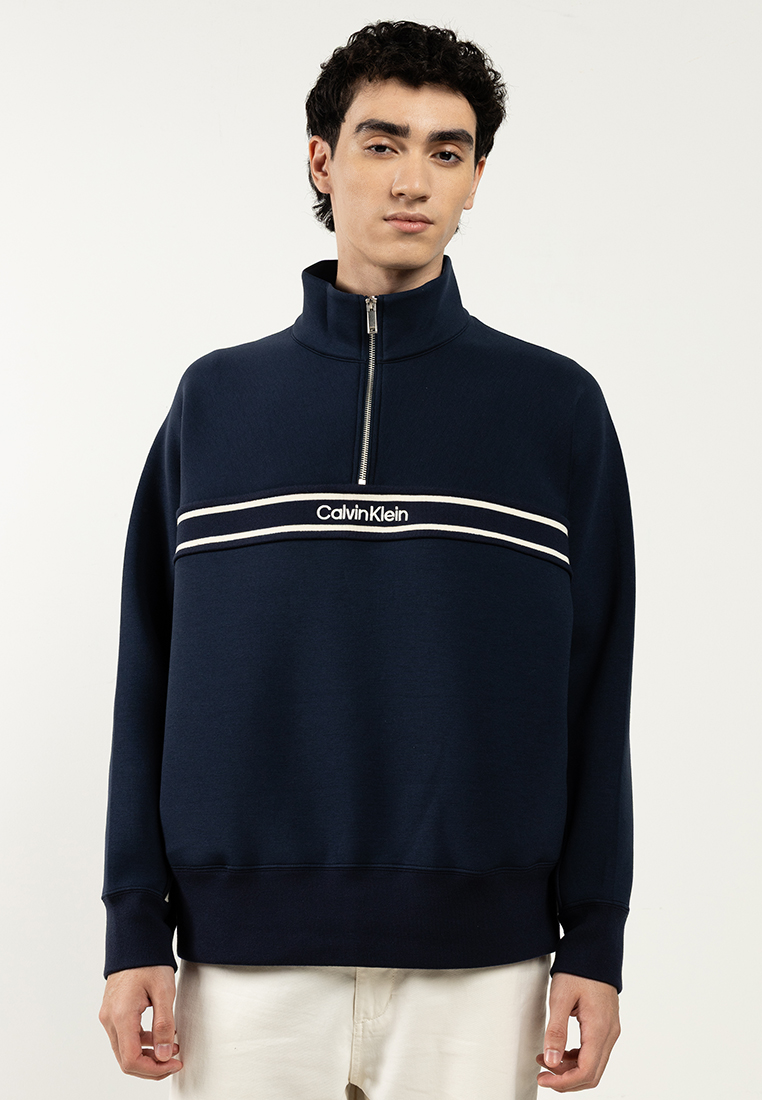 Calvin Klein Long Sleeve Cotton Spacer Logo Jacquard Zip Sweatshirt - Calvin Klein Jeans