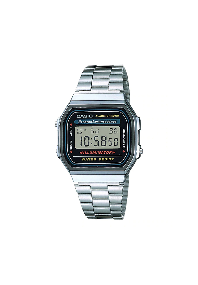 CASIO Men's Vintage A168WA-1W Stainless Steel Band Digital Watch