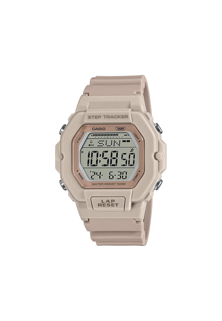 CASIO LWS-2200H-4AV Women's Digital Watch with Step Tracker and Pink Resin Band