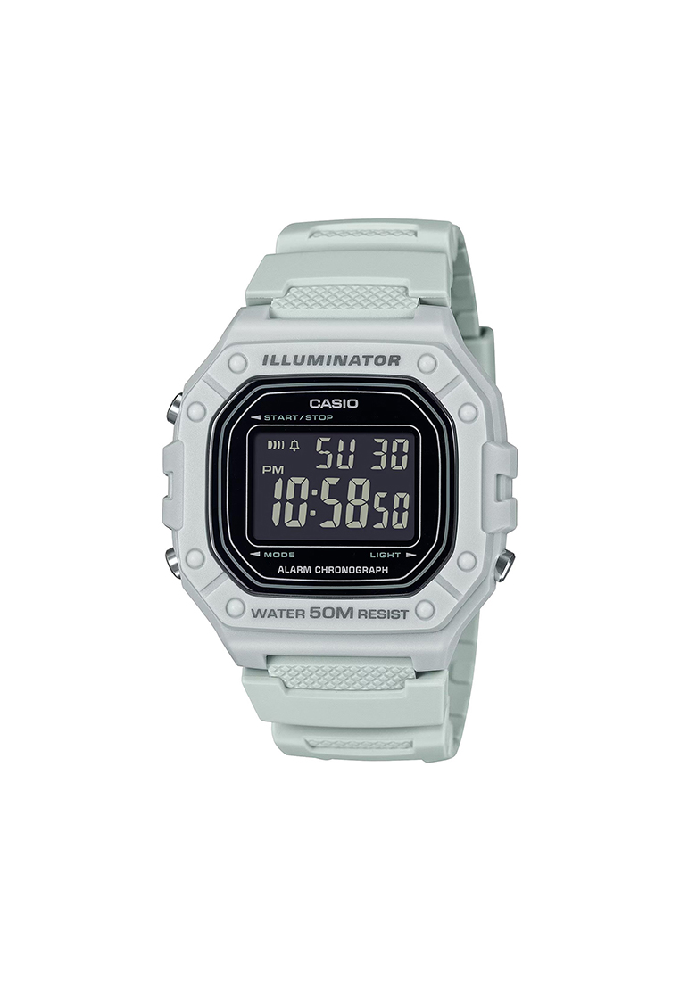 CASIO W-218H-8BV Men Digital Watch with Grey Resin Band