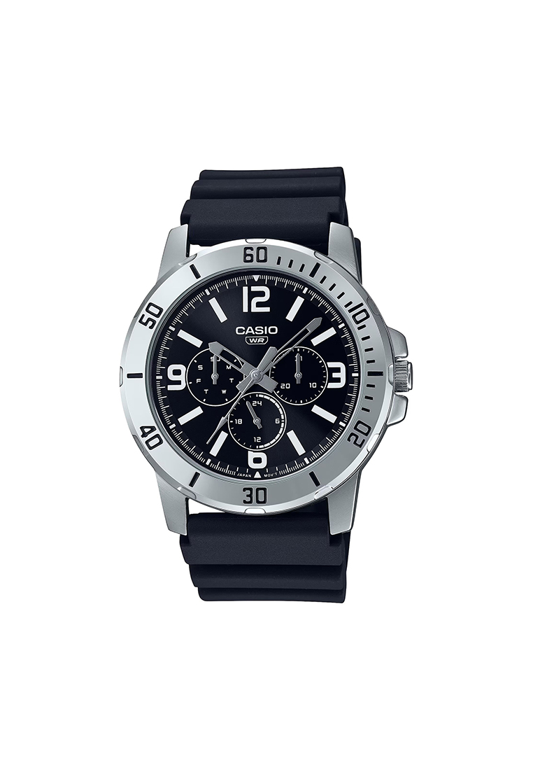 CASIO Men's Analog Watch MTP-VD300-1B with Black Resin Band