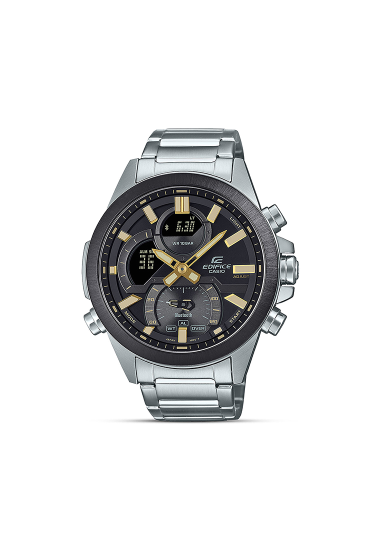 CASIO Edifice ECB-30DB-1A9 Men Chronograph Watch w. Bluetooth Silver Stainless Steel Strap