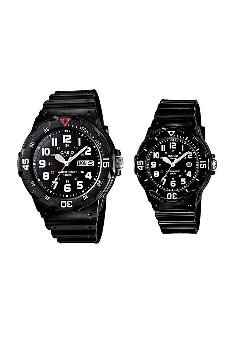 CASIO Couple Analog Watch MRW/LRW-200H-1 Black Resin Strap