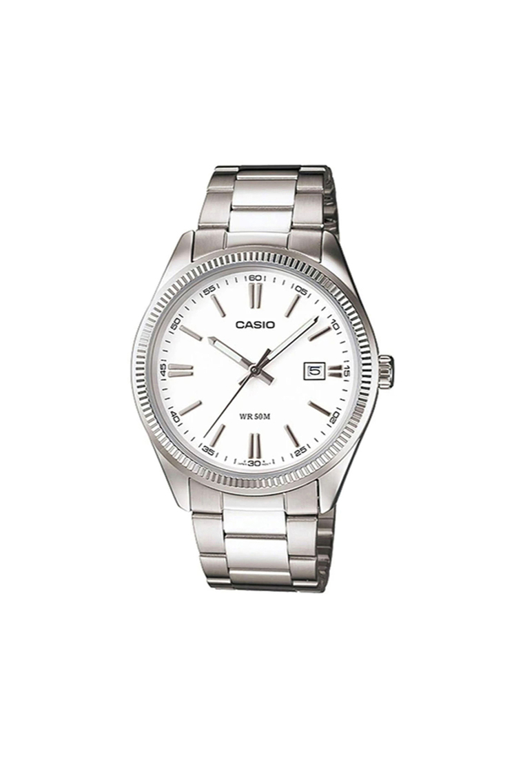 CASIO Men Analog Watch MTP-1302D-7A1V Silver Stainless Steel Strap