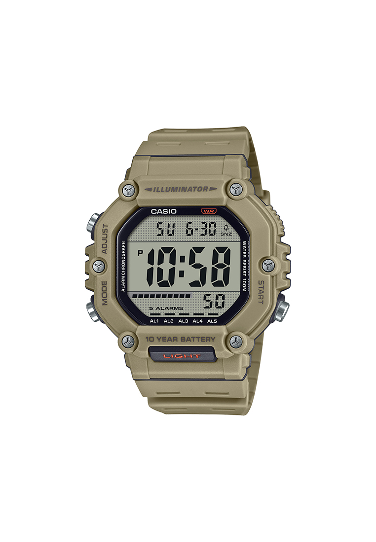 CASIO AE-1600H-5AV Men Digital Watch Brown Resin Strap