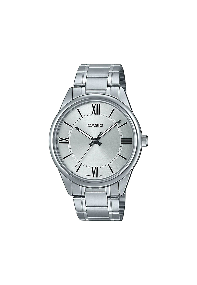 CASIO Men Analog Watch MTP-V005D-7B5 Silver Stainless Steel Strap