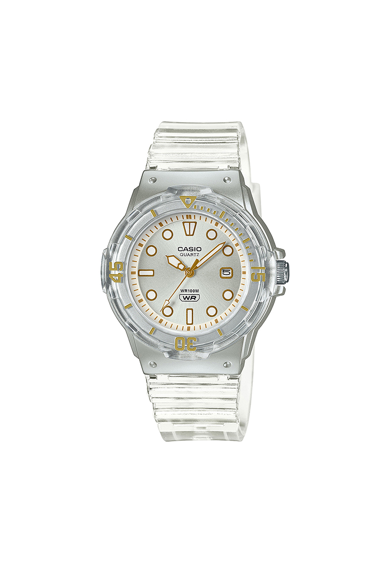 CASIO Women Analog Watch LRW-200HS-7EV Clear Resin Strap