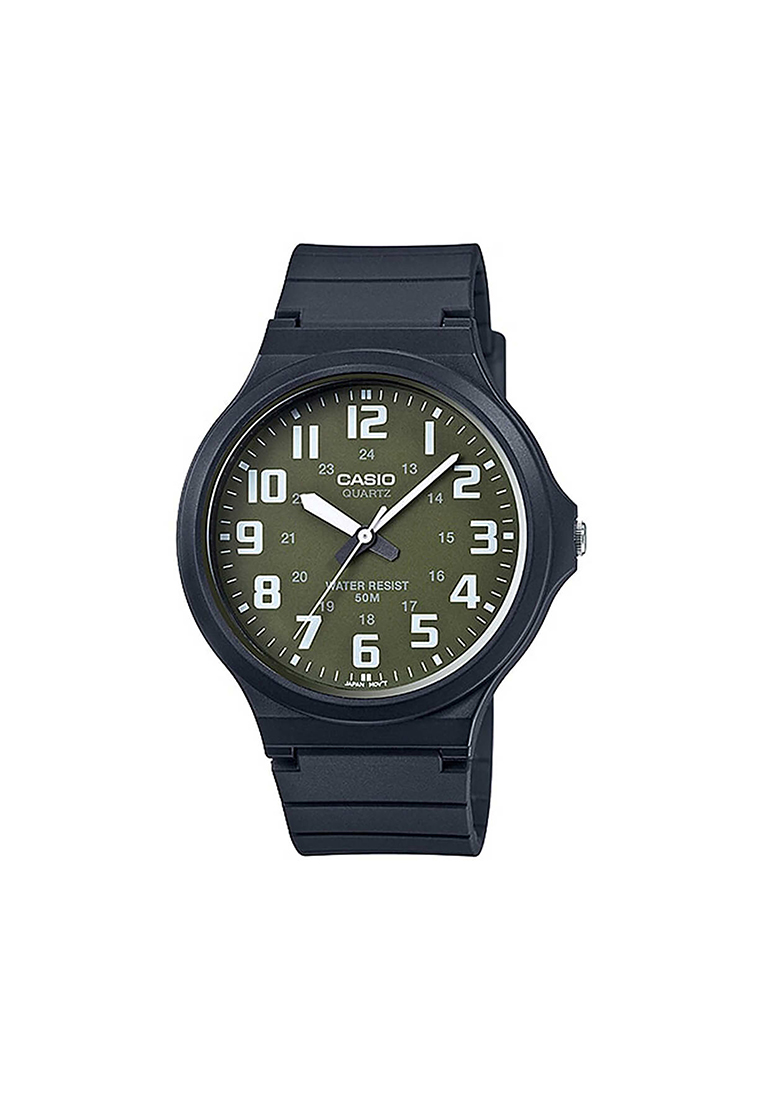 CASIO Men Analog Watch MW-240-3BV Black Resin Strap