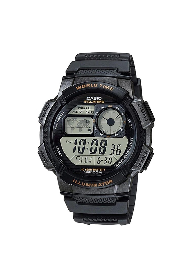 casio plain black watch