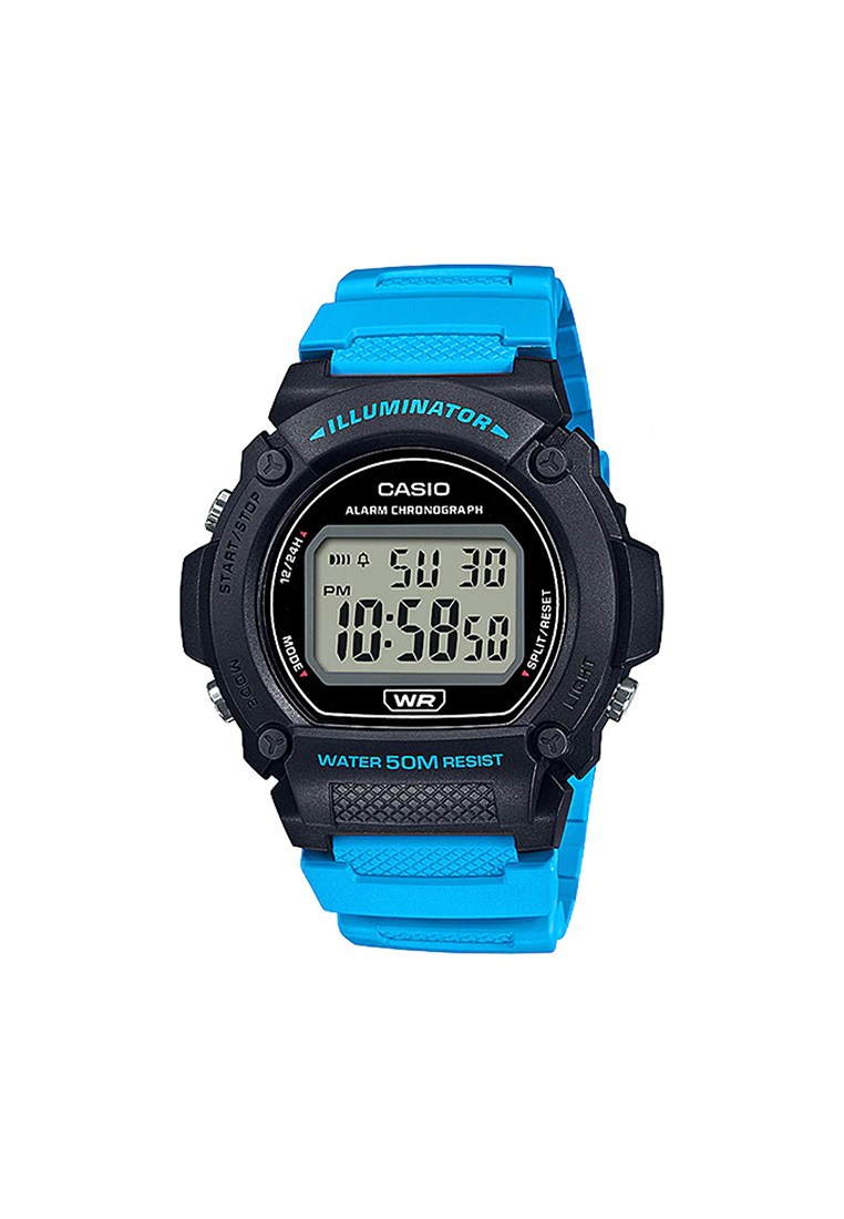 CASIO Men's Digital Watch W-219H-2A2V Blue Resin Band Watch for Men