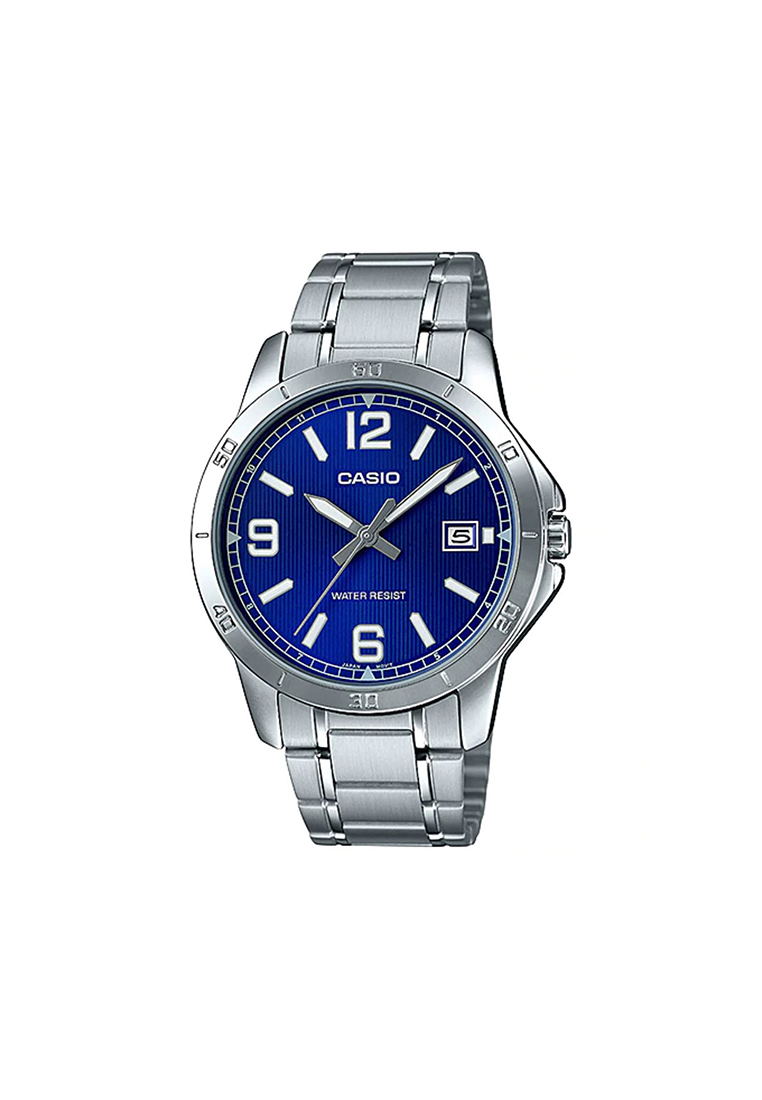 CASIO Men's Analog Watch MTP-V004D-2B Silver Stainless Steel Watch