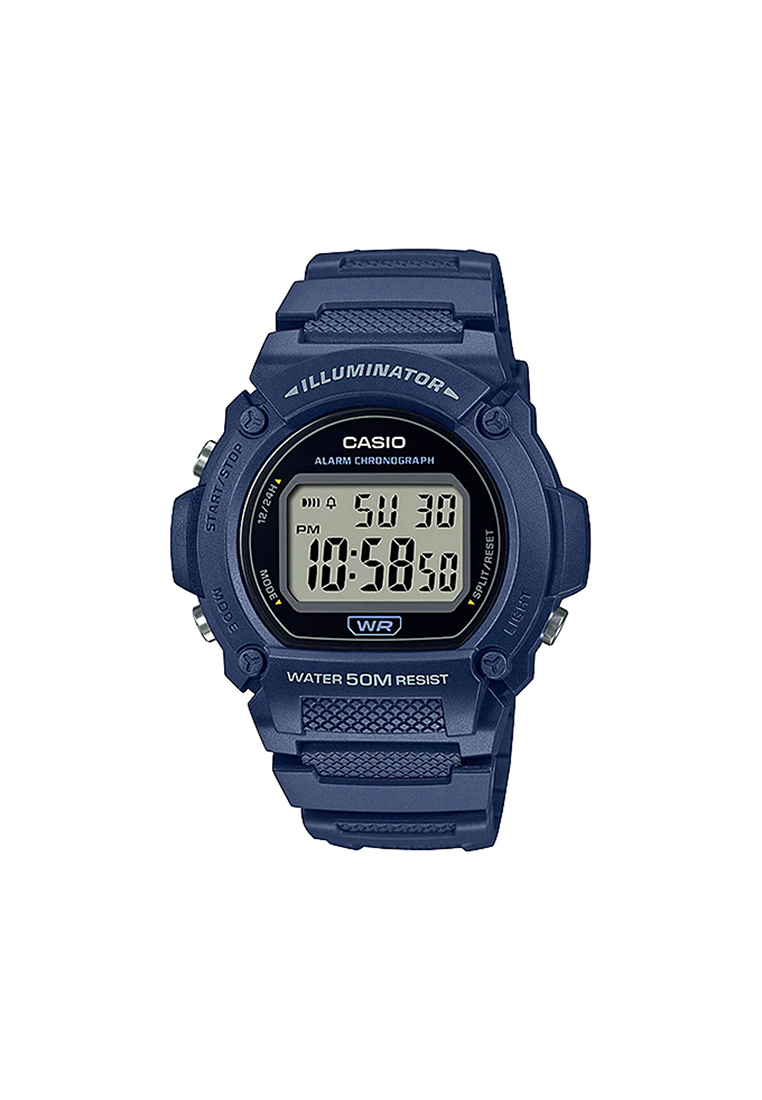 CASIO Men's Digital Watch W-219H-2AV Blue Resin Band Men Sports Watch