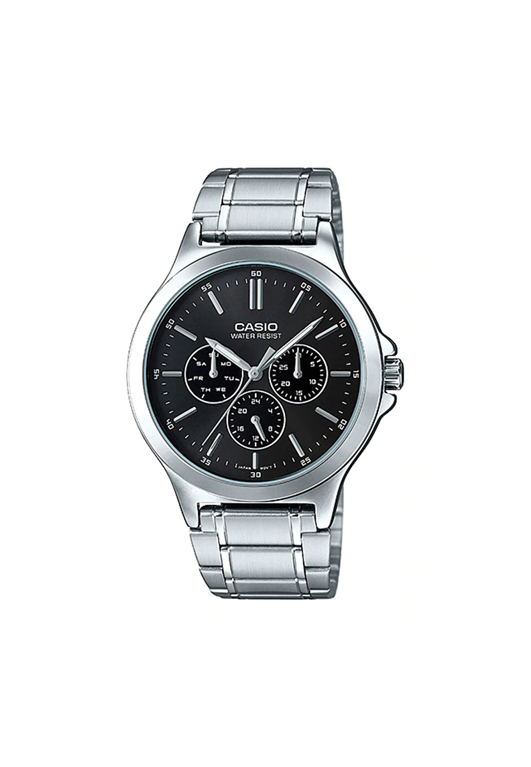 CASIO Men Chronograph Watch MTP-V300D-1A Silver Stainless Steel Strap