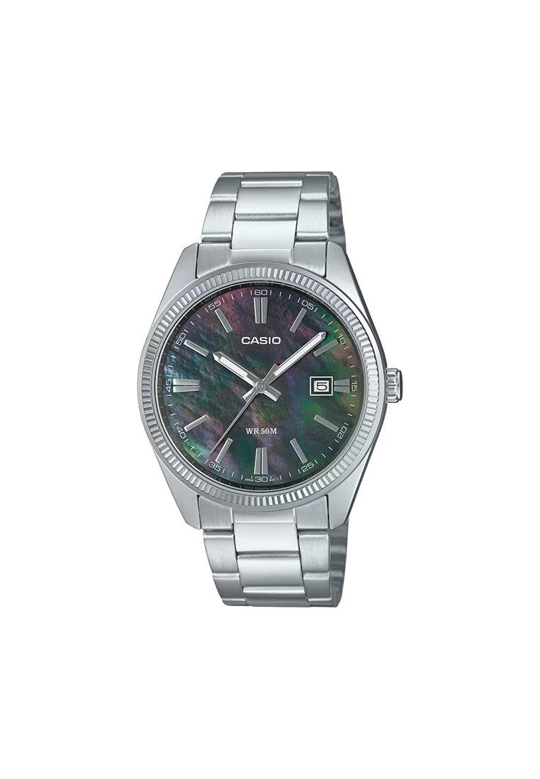 CASIO MTP-1302DS-1A Men Analog Watch with Silver Stainless Steel Band