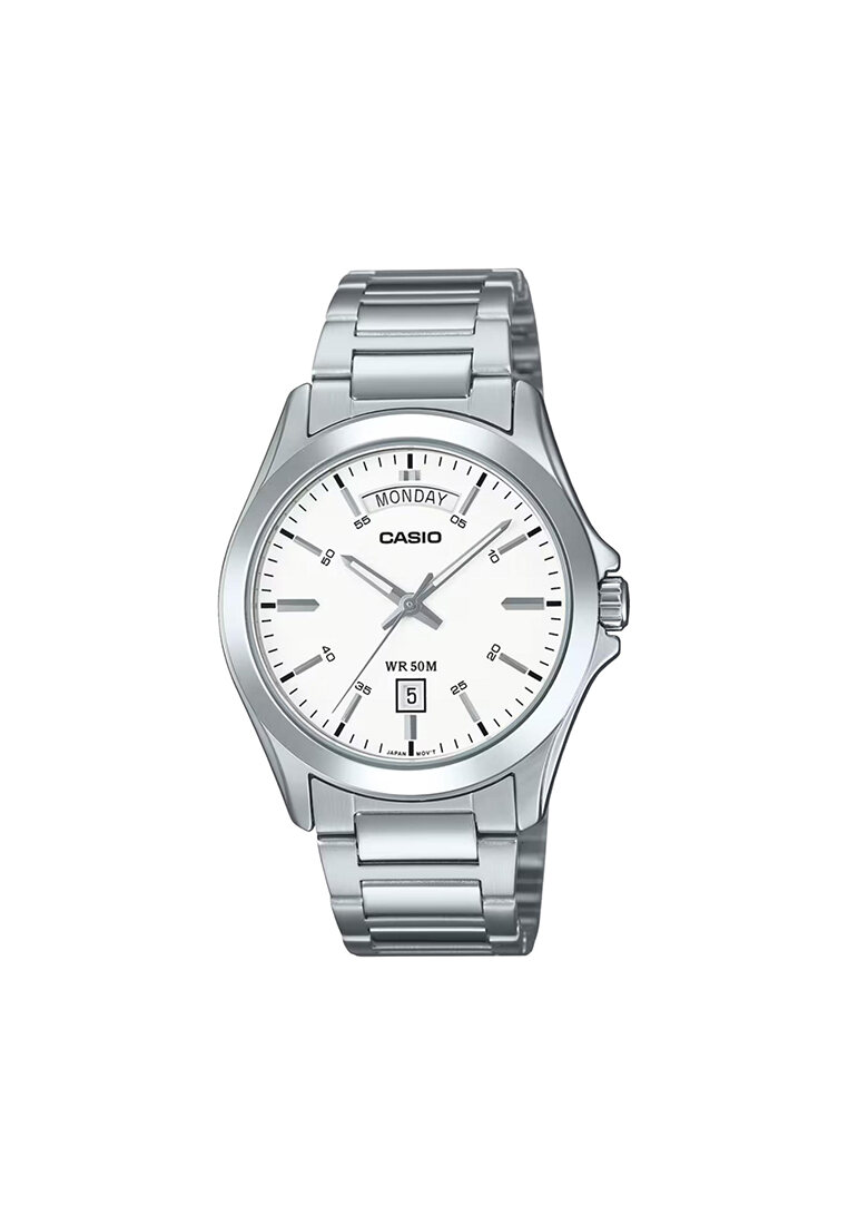 CASIO MTP-1370D-7A3 Men Analog Watch with Silver Stainless Steel Band