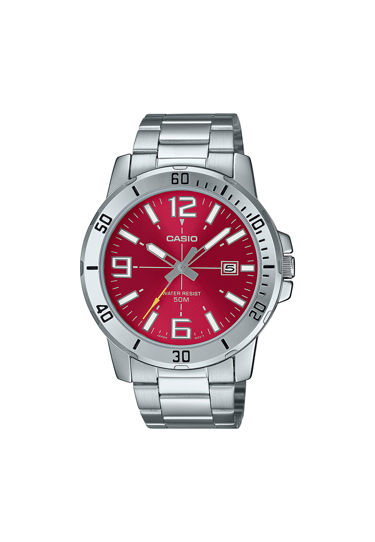 CASIO Men Analog Watch MTP-VD01D-4BV Silver Stainless Steel Strap
