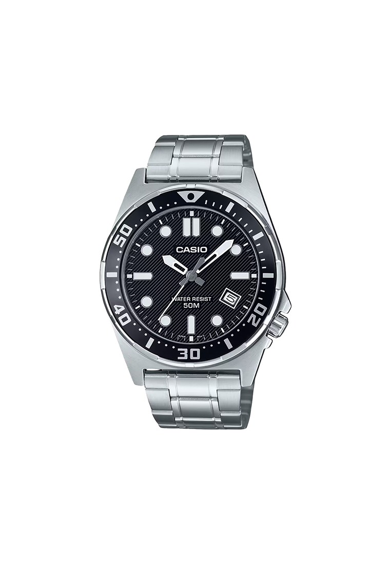 CASIO Men Analog Watch MTD-135D-1AV Silver Stainless Steel Strap