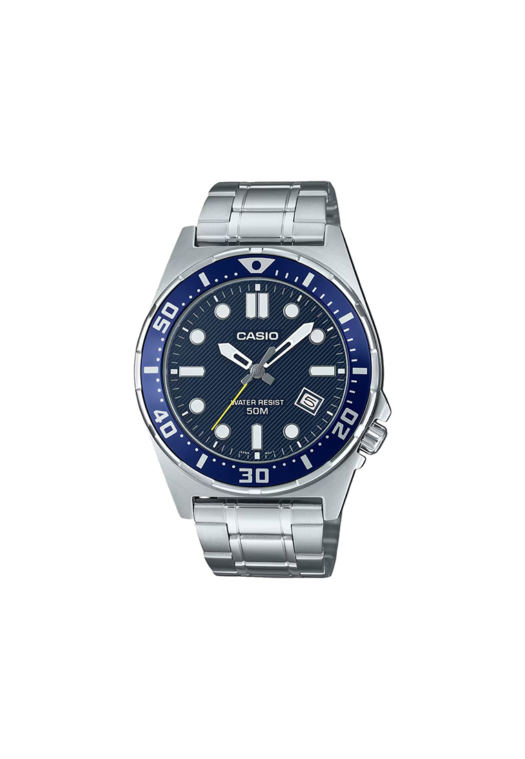 CASIO Men Analog Watch MTD-135D-2AV Silver Stainless Steel Strap