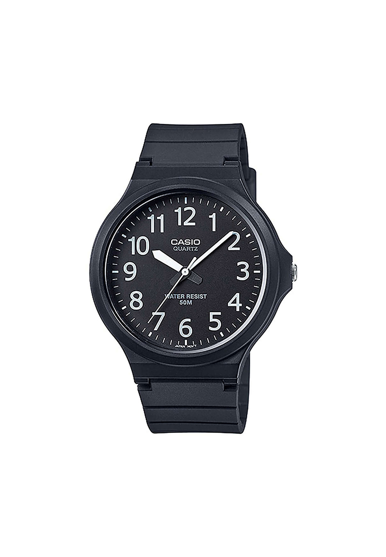 CASIO Men Analog Watch MW-240-1BV Black Resin Strap